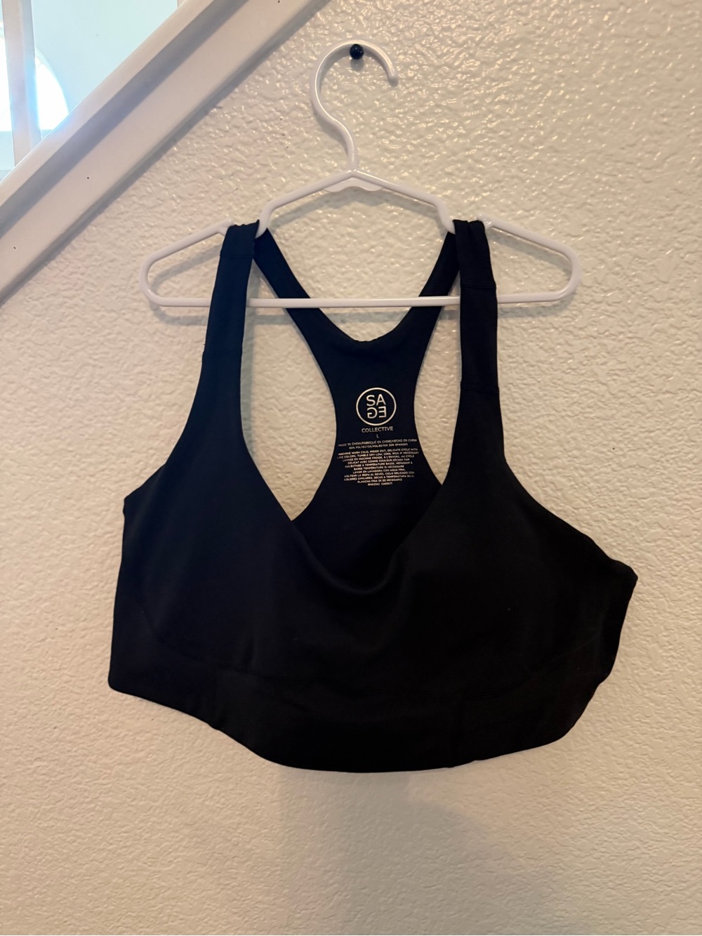 SA Collective Black Supportive Racerback Sports Bra